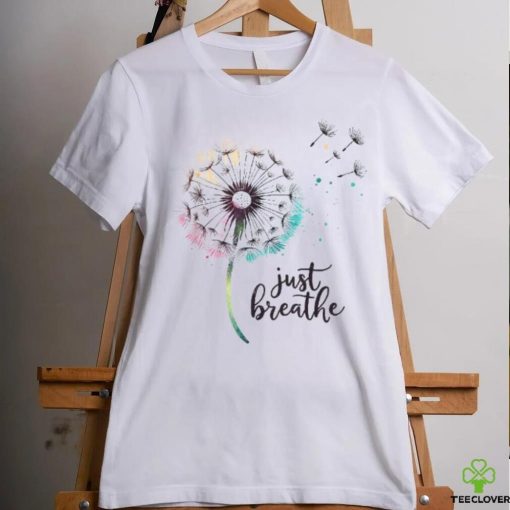 Just Breathe Tee Dandelion And Buterflies Wo Summer Shirt