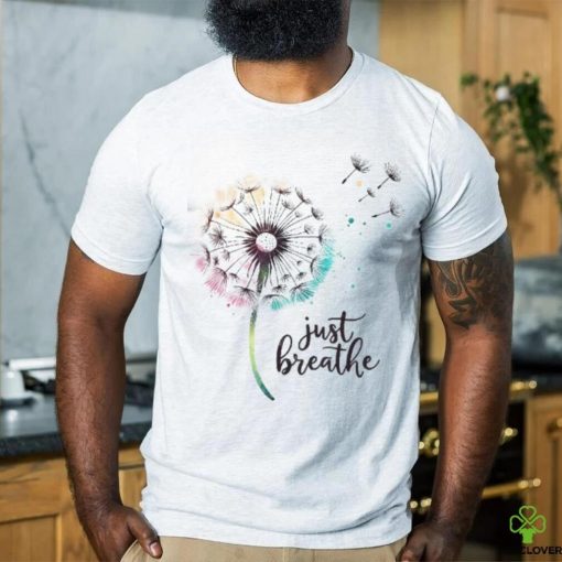 Just Breathe Tee Dandelion And Buterflies Wo Summer Shirt