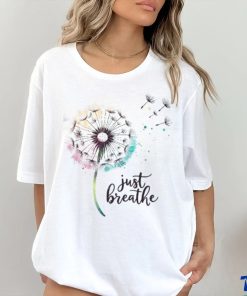 Just Breathe Tee Dandelion And Buterflies Wo Summer Shirt