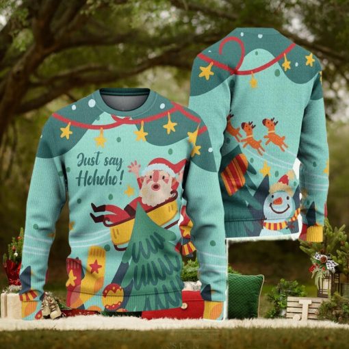 Just Say Hohoho Ugly Christmas Sweater Knitted Gift For Men And Women