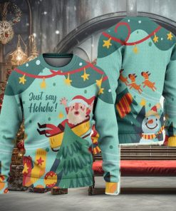 Just Say Hohoho Ugly Christmas Sweater Knitted Gift For Men And Women