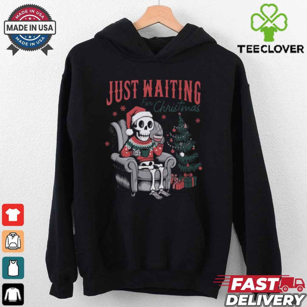 Just Waiting for Christmas Skeleton Comfort Colors Garment Dyed T shirt Just Waiting for Christmas Skeleton Comfort Colors Garment Dyed T shirt