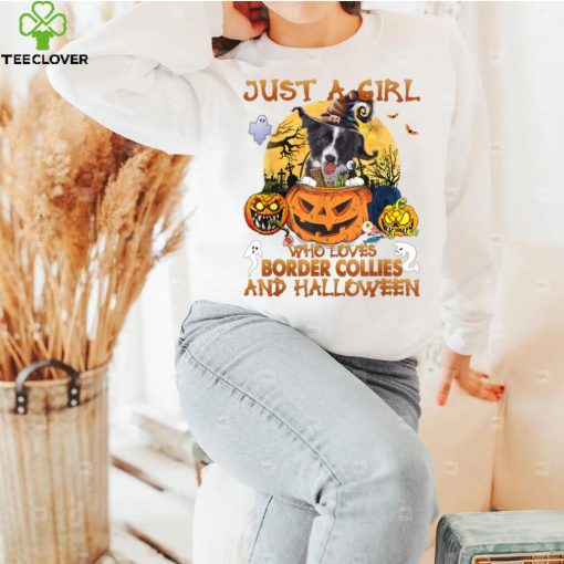 Just a Girl who loves Border Collie and Halloween T Shirt