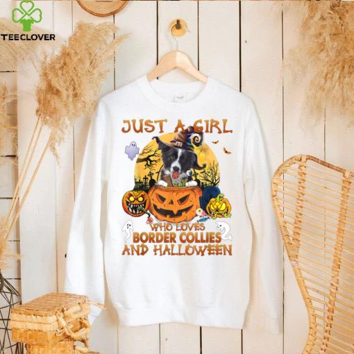 Just a Girl who loves Border Collie and Halloween T Shirt