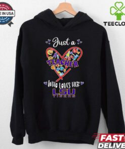 Just a teacher who loves her LSU Tigers heart shirt