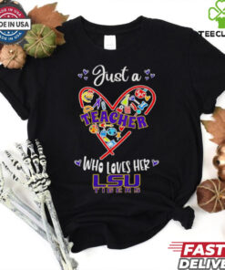 Just a teacher who loves her LSU Tigers heart shirt