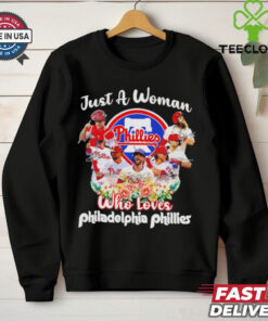 Just a woman who loves Philadelphia Phillies all team signatures shirt