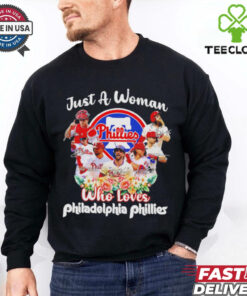 Just a woman who loves Philadelphia Phillies all team signatures shirt