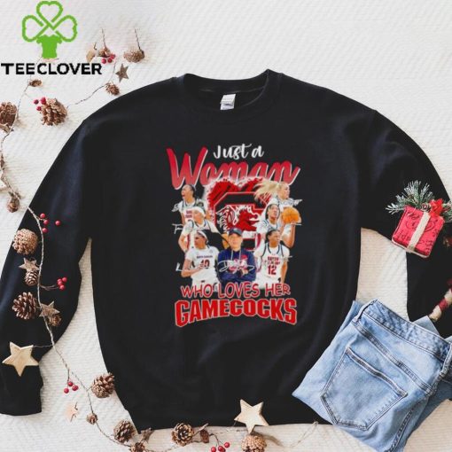 Just a woman who loves her Gamecocks signatures shirt