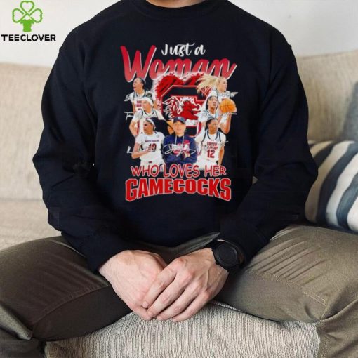 Just a woman who loves her Gamecocks signatures shirt