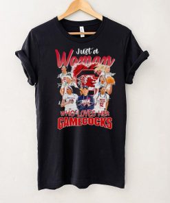 Just a woman who loves her Gamecocks signatures shirt