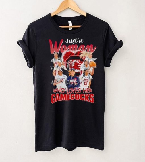 Just a woman who loves her Gamecocks signatures shirt