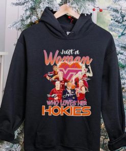 Just a woman who loves her Hokies signatures shirt
