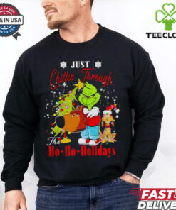 Just chillin’ through the ho ho holidays chill guy grinch shirt