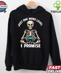 Just one more level I promise playing video games shirt