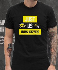 Just us Iowa Hawkeyes helmet logo shirt