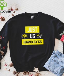 Just us Iowa Hawkeyes helmet logo shirt