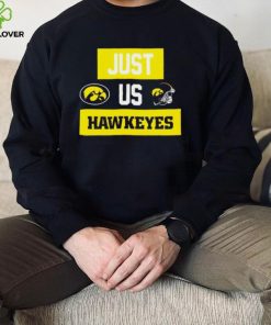 Just us Iowa Hawkeyes helmet logo shirt