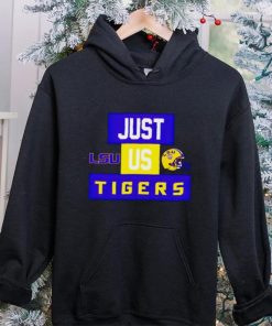 Just us LSU Tigers helmet logo hoodie, sweater, longsleeve, shirt v-neck, t-shirt