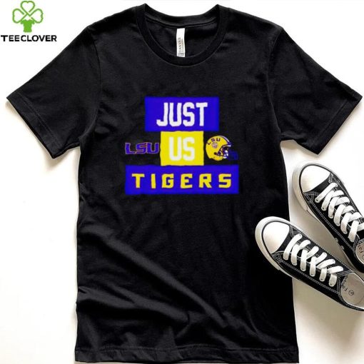 Just us LSU Tigers helmet logo hoodie, sweater, longsleeve, shirt v-neck, t-shirt