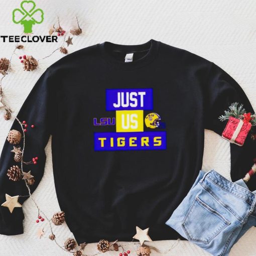 Just us LSU Tigers helmet logo hoodie, sweater, longsleeve, shirt v-neck, t-shirt