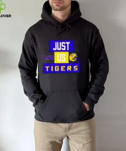 Just us LSU Tigers helmet logo hoodie, sweater, longsleeve, shirt v-neck, t-shirt