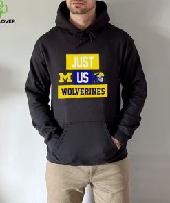Just us Michigan Wolverines helmet logo shirt