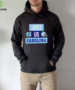 Just us North Carolina Tar Heels helmet logo shirt