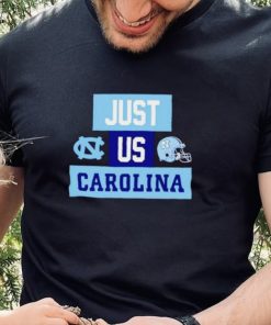 Just us North Carolina Tar Heels helmet logo shirt