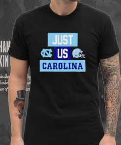 Just us North Carolina Tar Heels helmet logo shirt