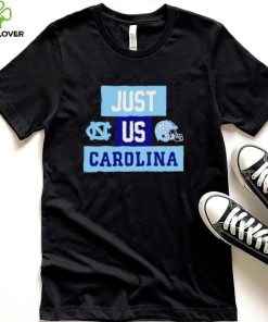 Just us North Carolina Tar Heels helmet logo shirt