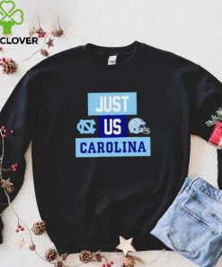 Just us North Carolina Tar Heels helmet logo shirt