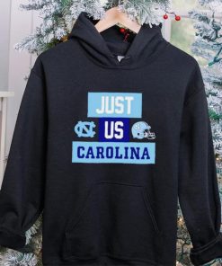 Just us North Carolina Tar Heels helmet logo shirt