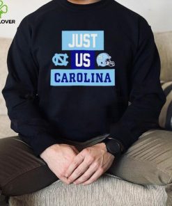 Just us North Carolina Tar Heels helmet logo shirt