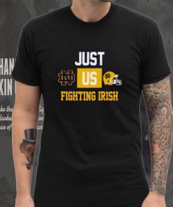 Just us Notre Dame Fighting Irish helmet logo shirt 3 Just us Notre Dame Fighting Irish helmet logo shirt