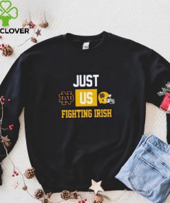 Just us Notre Dame Fighting Irish helmet logo shirt 5 Just us Notre Dame Fighting Irish helmet logo shirt