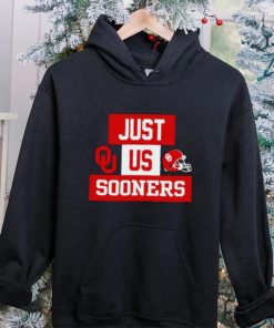 Just us Oklahoma Sooners helmet logo hoodie, sweater, longsleeve, shirt v-neck, t-shirt