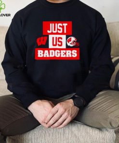 Just us Wisconsin Badgers helmet logo shirt
