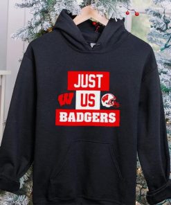 Just us Wisconsin Badgers helmet logo shirt