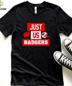 Just us Wisconsin Badgers helmet logo shirt