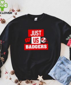 Just us Wisconsin Badgers helmet logo shirt