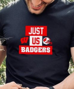 Just us Wisconsin Badgers helmet logo shirt