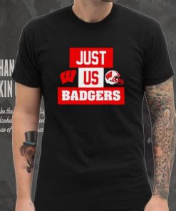 Just us Wisconsin Badgers helmet logo shirt