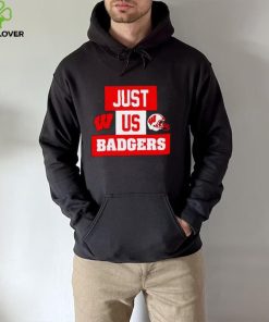 Just us Wisconsin Badgers helmet logo shirt