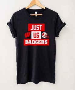 Just us Wisconsin Badgers helmet logo shirt