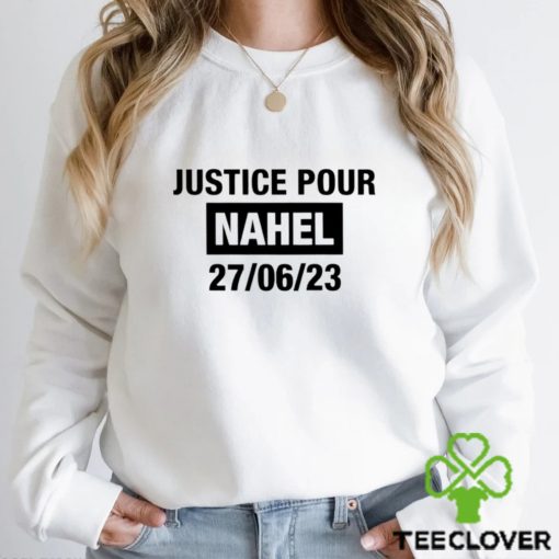 Justice pour nahel 27 06 23 text 2023 hoodie, sweater, longsleeve, shirt v-neck, t-shirt