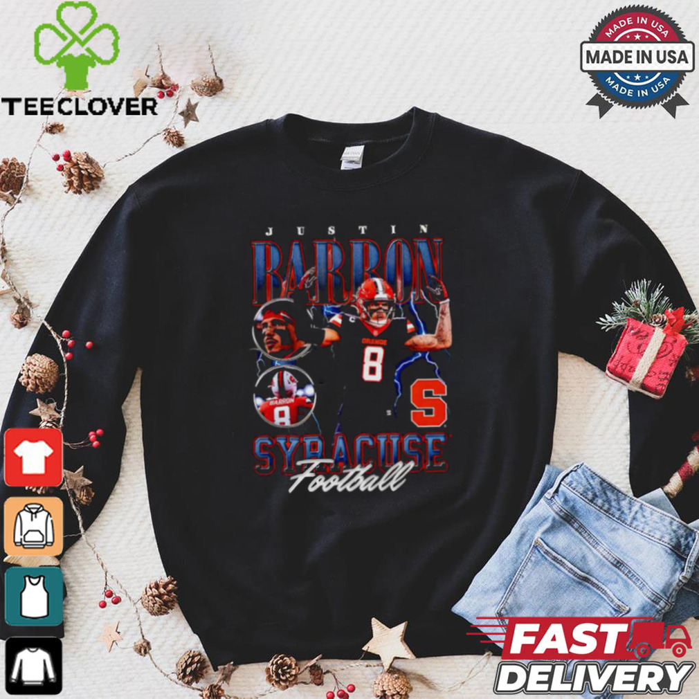 Justin Barron Syracuse Football Orange #8 Shirt Justin Barron Syracuse Football Orange #8 Shirt