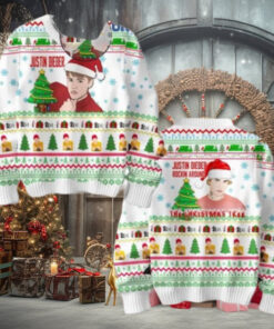 Justin Bieber Rockin Around Christmas Tree Kiss Under The Mistletoe Chirstmas Gifts 2024 Xmas For Family And Friends Ugly Sweater
