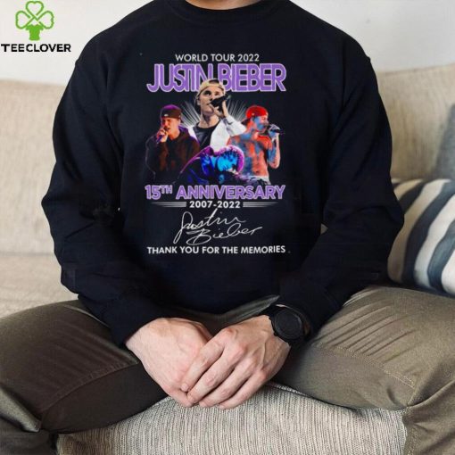 Justin Bieber World Tour 2022 15th Anniversary 2007 2022 Thank You For The Memories Signatures Shirt