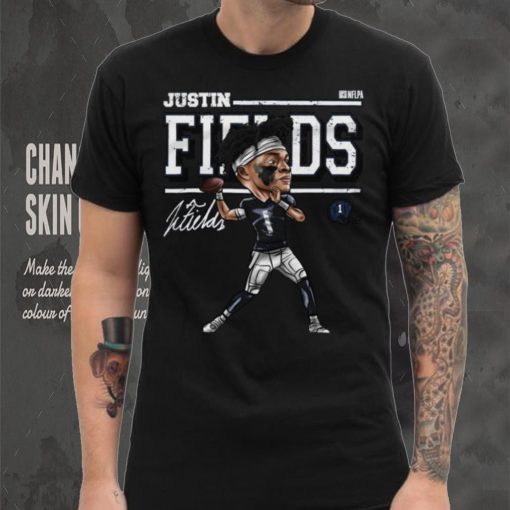 Justin Fields Cartoon WHT Shirt